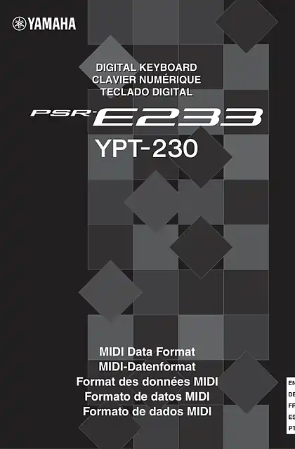 yamaha雅马哈PSR-E233 YPT-230 MIDI Data Format